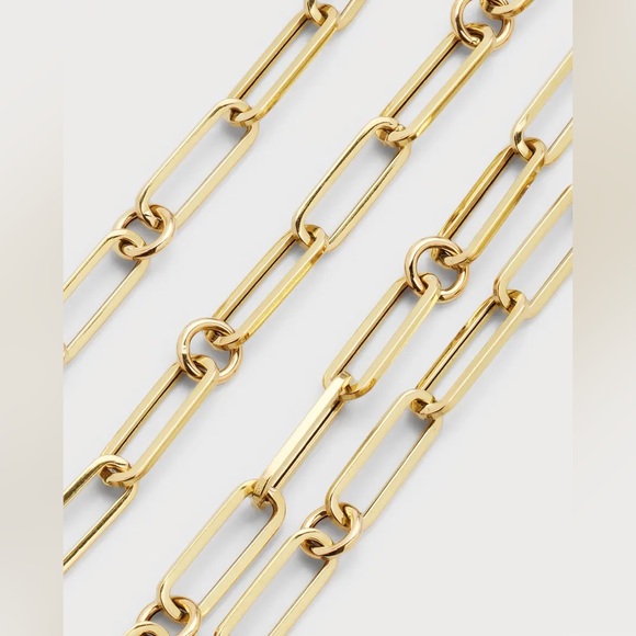 Roberto Coin 18k Yellow Gold Paper Clip Chain-Link Necklace - Picture 2 of 10